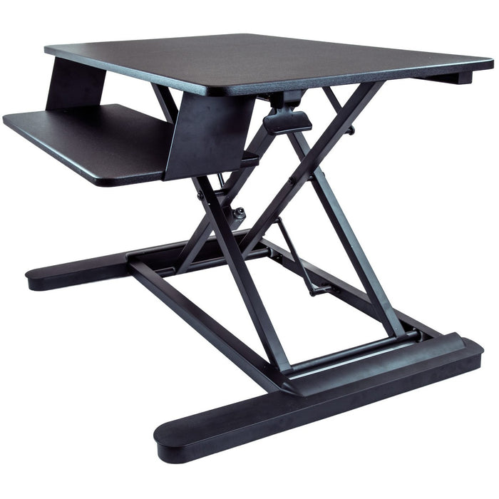 StarTech.com Sit Stand Desk Converter - Keyboard Tray - Height Adjustable Ergonomic Desktop/Tabletop Standing Desk - Large 35"x21" Surface - STCARMSTSLG
