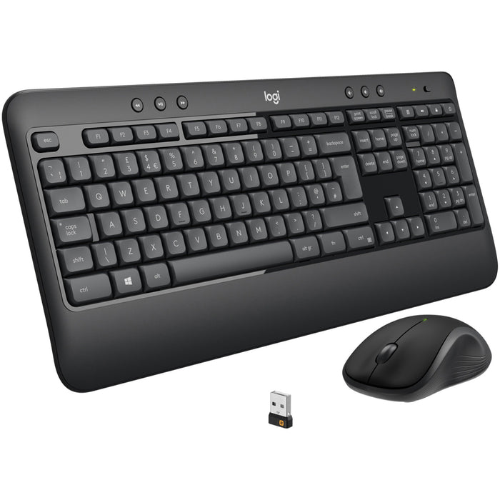 Logitech MK540 Advanced Wireless Keyboard and Mouse Combo for Windows, 2.4 GHz Unifying USB-Receiver, Multimedia Hotkeys, 3-Year Battery Life, for PC, Laptop - LOG920008671