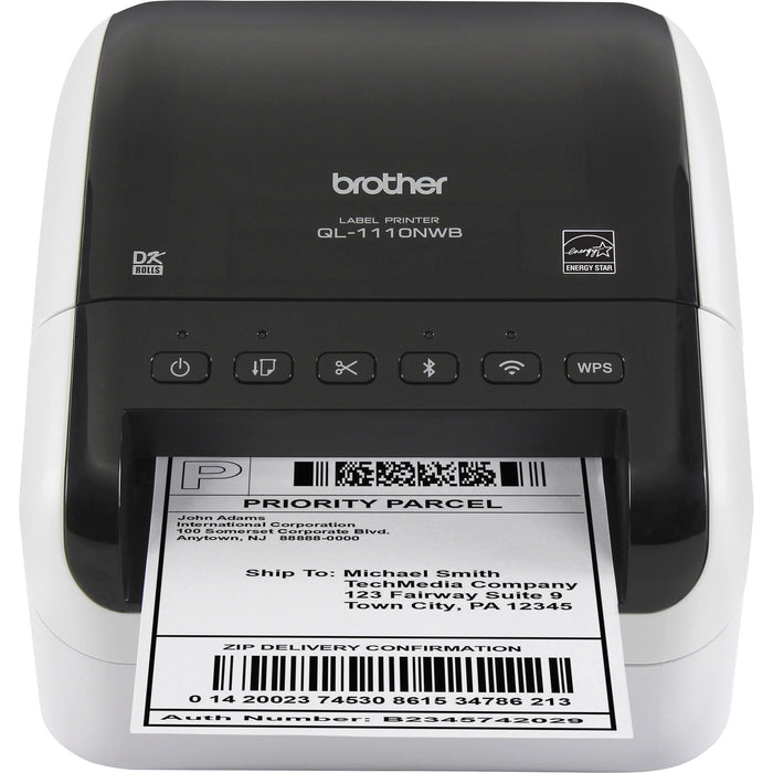 Brother QL-1110NWB Desktop Direct Thermal Printer - Monochrome - Label Print - Ethernet - USB - Bluetooth - BRTQL1110NWB
