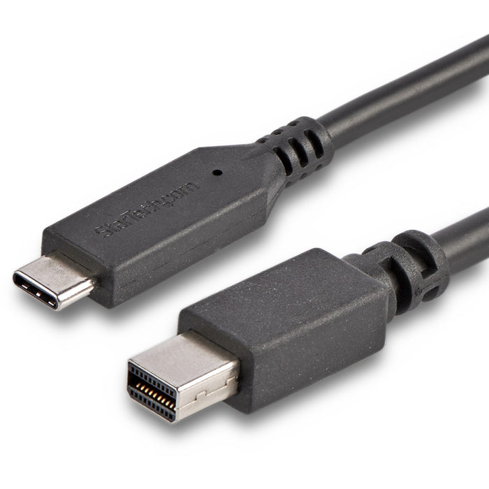 StarTech.com 6 ft. / 1.8 m USB-C to Mini DisplayPort Cable - 4K 60Hz - Black - USB 3.1 Type-C to Mini DP Adapter Cable - mDP Cable - STCCDP2MDPMM6B
