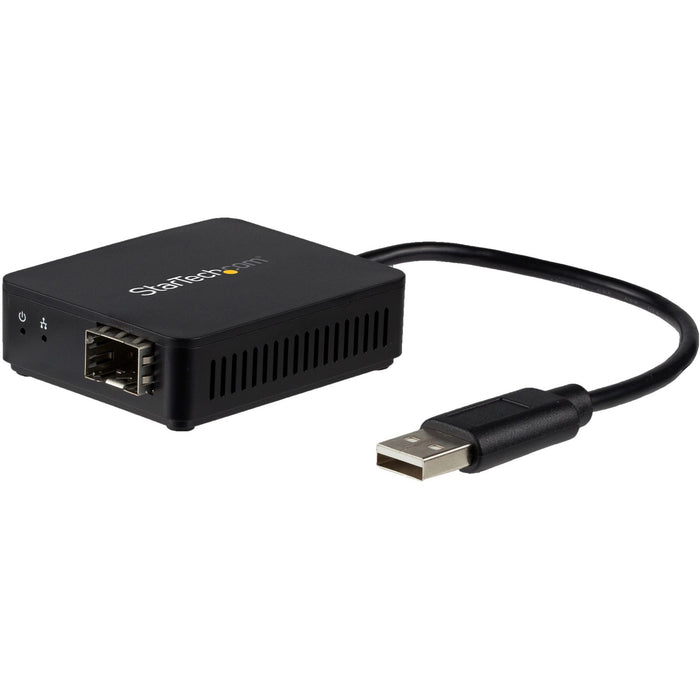 StarTech.com USB to Fiber Optic Converter - Open SFP - USB 2.0 100Mbps Ethernet Network Adapter - Windows & Linux - SFP Adapter - STCUS100A20SFP