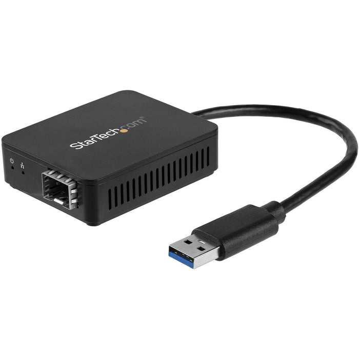 StarTech.com USB 3.0 to Fiber Optic Converter - USB to Open SFP Adapter - Gigabit Network Adapter Multi Mode(MMF)/Single Mode Fiber(SMF) - STCUS1GA30SFP
