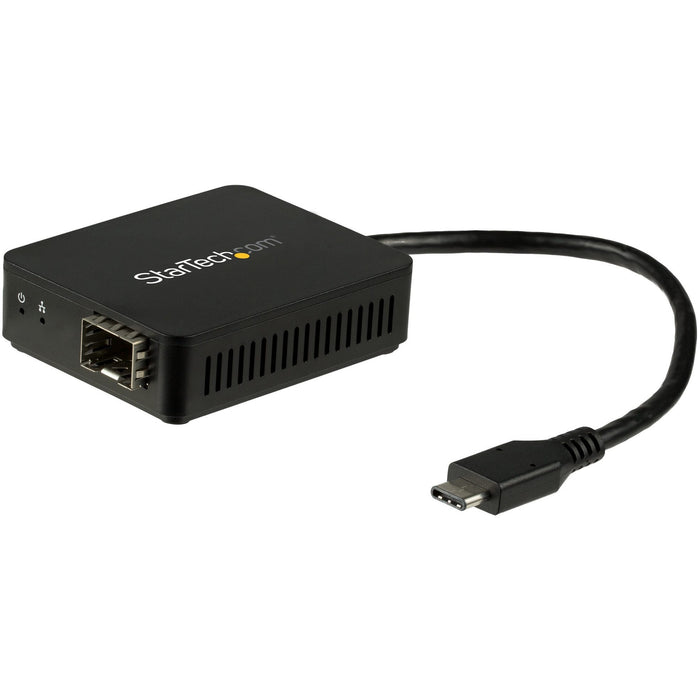 StarTech.com USB C to Fiber Optic Converter - Open SFP - USB 3.0 Gigabit Ethernet Network Adapter - 1000BASE-SX/LX - Windows / Mac / Linux - STCUS1GC30SFP