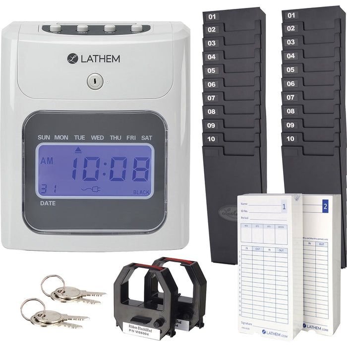 Lathem 400E Top Feed Electronic Time Clock Kit - LTH400EKIT