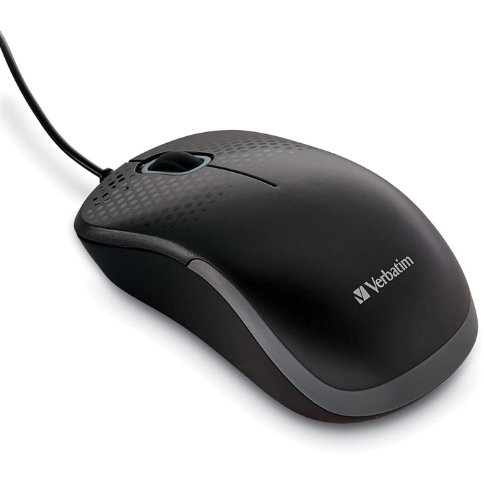 Verbatim Silent Corded Optical Mouse - Black - VER99790