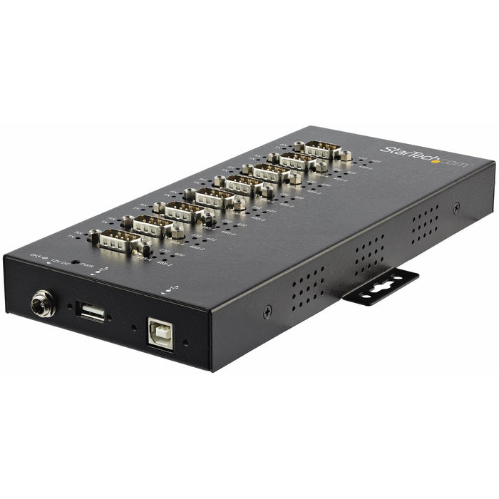 StarTech.com USB to RS232/RS485/RS422 8 Port Serial Hub Adapter - Industrial Metal USB 2.0 to DB9 Serial Converter - Din Rail Mountable - STCICUSB234858I