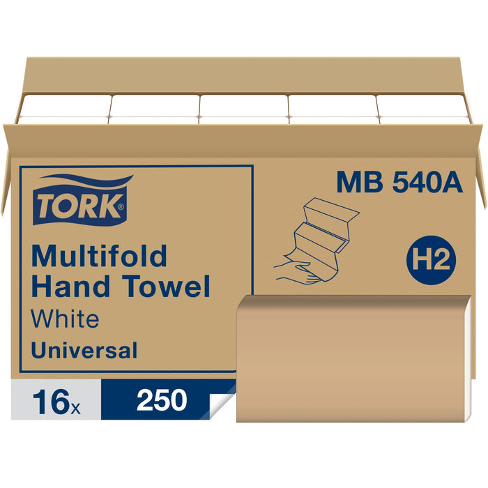 TORK Multifold Hand Towel, White, H2, Universal, 3-Panel - TRKMB540A