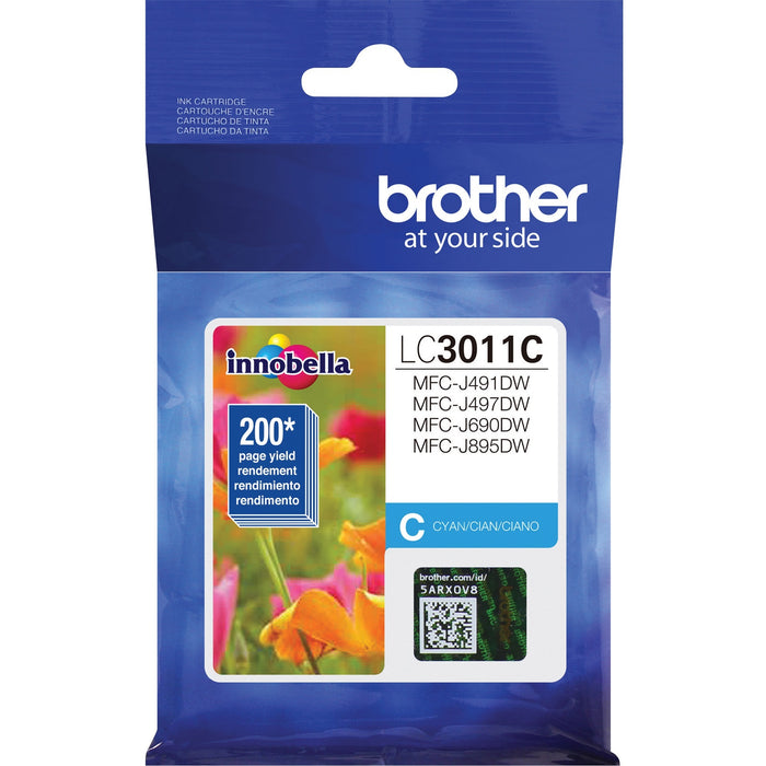 Brother LC3011C Original Standard Yield Inkjet Ink Cartridge - Single Pack - Cyan - 1 Each - BRTLC3011C