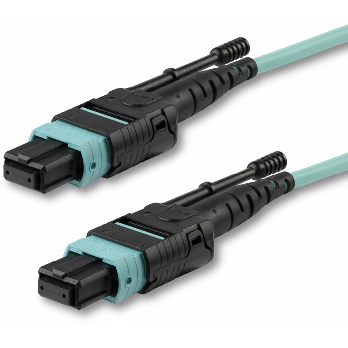 StarTech.com 10m (30ft) MTP(F)/PC OM3 Multimode Fiber Optic Cable, 12F Type-A, OFNP, 50/125?m LOMMF, 40G Networks - MPO Fiber Patch Cord - STCMPO12PL10M