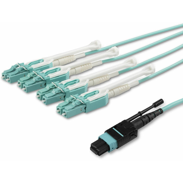 StarTech.com 2m (6ft) MTP(F)/PC to 4x LC/PC Duplex Breakout OM3 Multimode Fiber Optic Cable, OFNP, 40G, 8F Type-A - STCMPO8LCPL2M