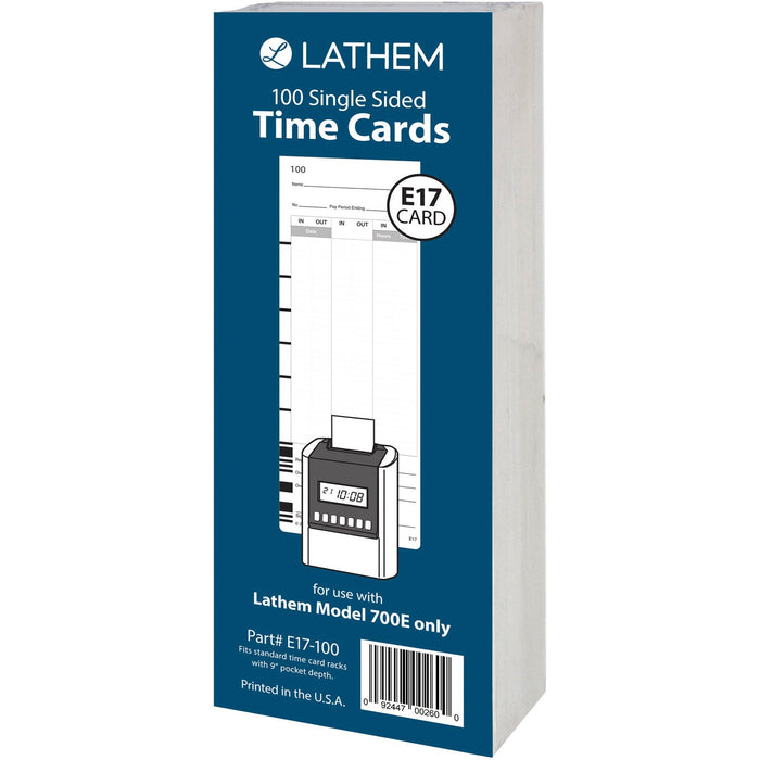 Lathem Model 700E Clock Single Sided Time Cards - LTHE17100
