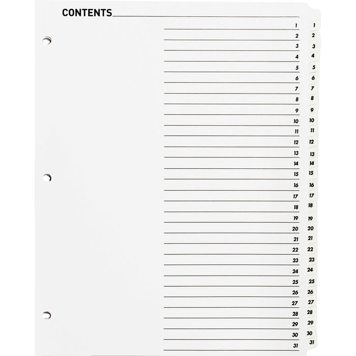 Business Source Table of Content Quick Index Dividers - BSN05859