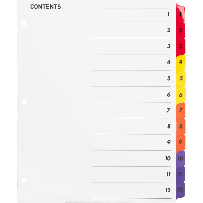 Business Source Table of Content Quick Index Dividers - BSN21903