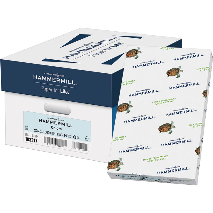 Hammermill Colors Recycled Copy Paper - Blue - HAM103317CT