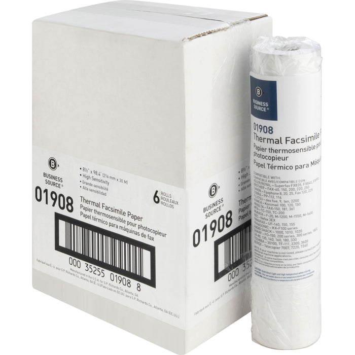 Business Source Thermal Fax Paper Rolls - BSN01908