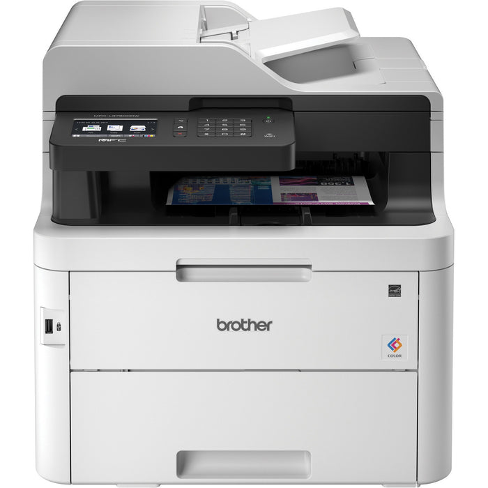 Brother MFC-L3750CDW Compact Digital Color All-in-One Printer Providing Laser Quality Results with 3.7" Color Touchscreen, Wireless and Duplex Printing - BRTMFCL3750CDW