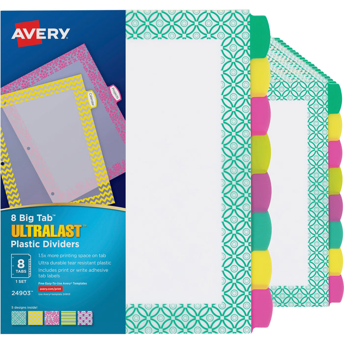 Avery&reg; Ultralast Big Tab Plastic Dividers - AVE24903