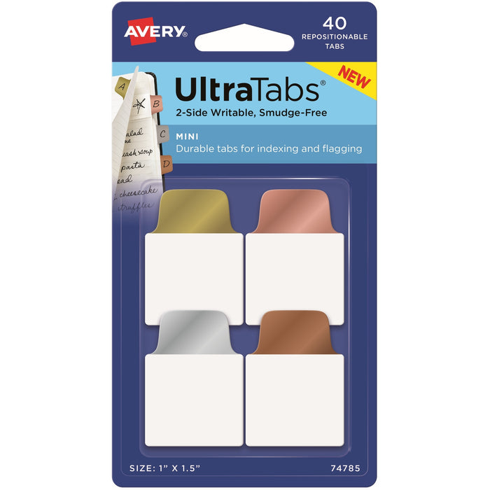 Avery&reg; UltraTabs Metallic Color 2-sided Mini Tabs - AVE74785