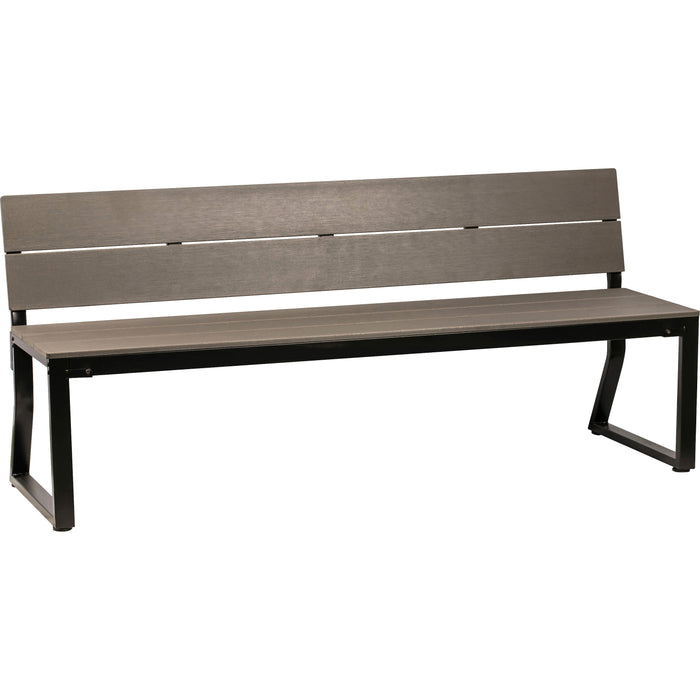 Lorell Charcoal Outdoor Bench with Backrest - LLR42691