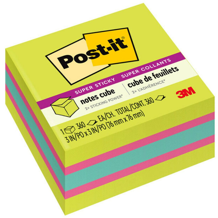 Post-it&reg; Super Sticky Notes Cube - MMM2027SSGFA