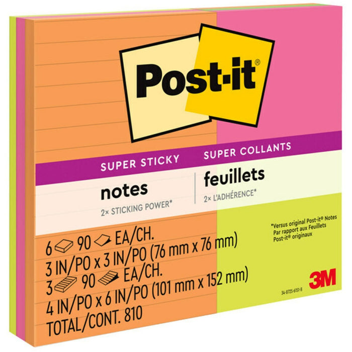 Post-it&reg; Super Sticky Notes - Energy Boost Color Collection - MMM46339SSAU