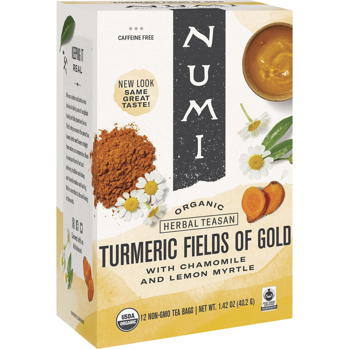 Numi Organic Turmeric Fields of Gold Herbal Tea Bag - NUM10553