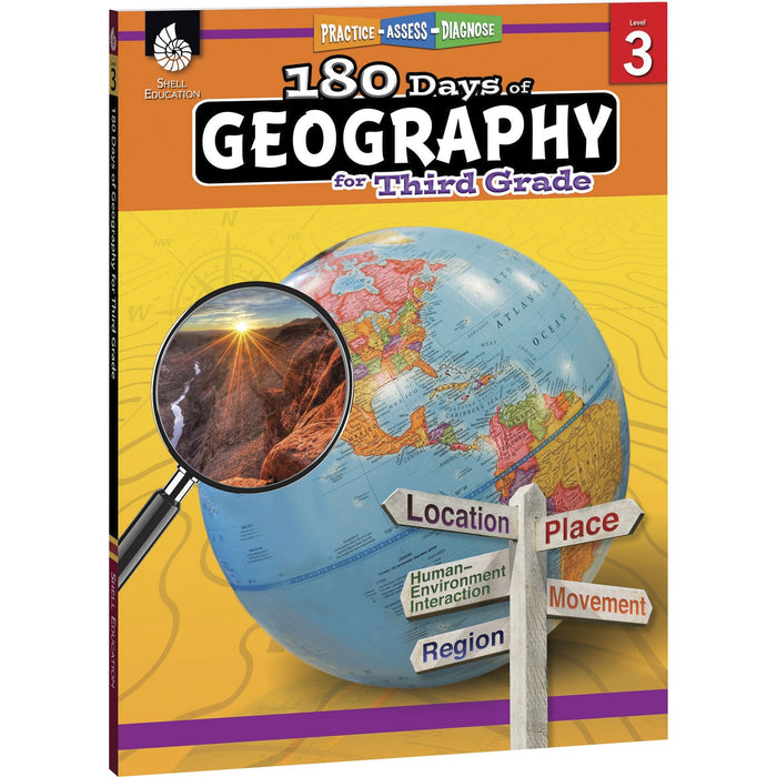 Shell Education 180 Days of Geography Resource Printed Book - SHL28624