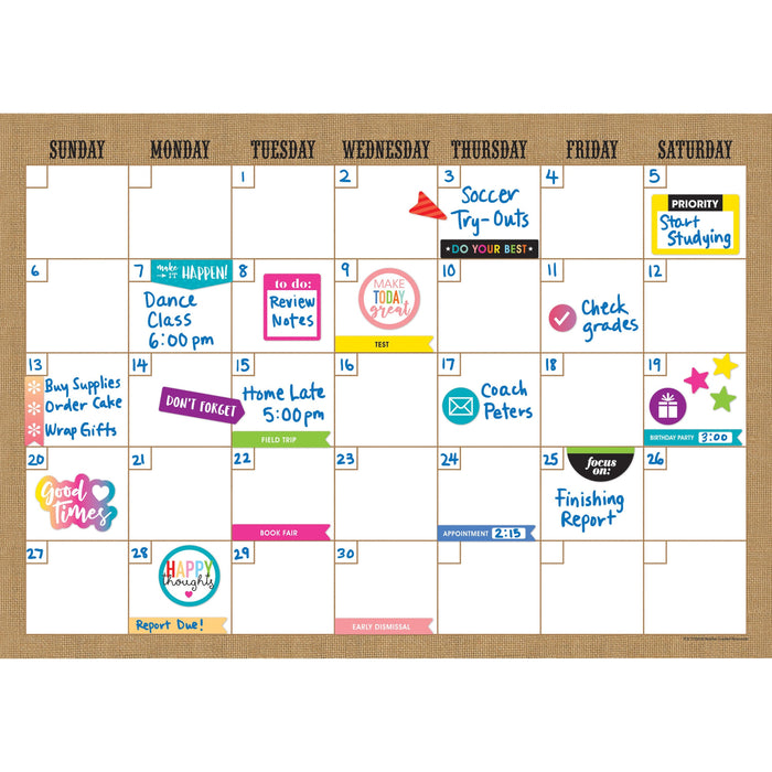 Teacher Created Resources Clingy Burlap Calendar Set - TCR77350