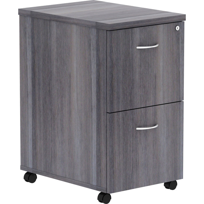 Lorell Weathered Charcoal Laminate Desking Pedestal - 2-Drawer - LLR69561