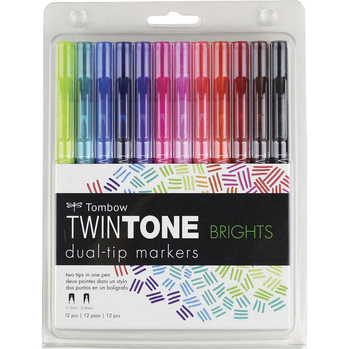 Tombow TwinTone Brights Dual-tip Marker Set - TOM61500