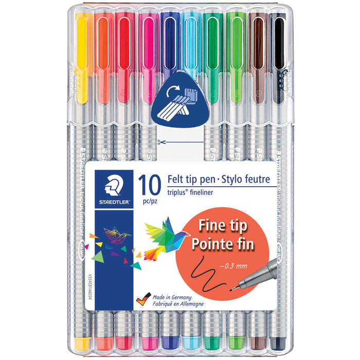 Staedtler Triplus Fineliner 10-piece Porous Point Pens - STD334SB10A6