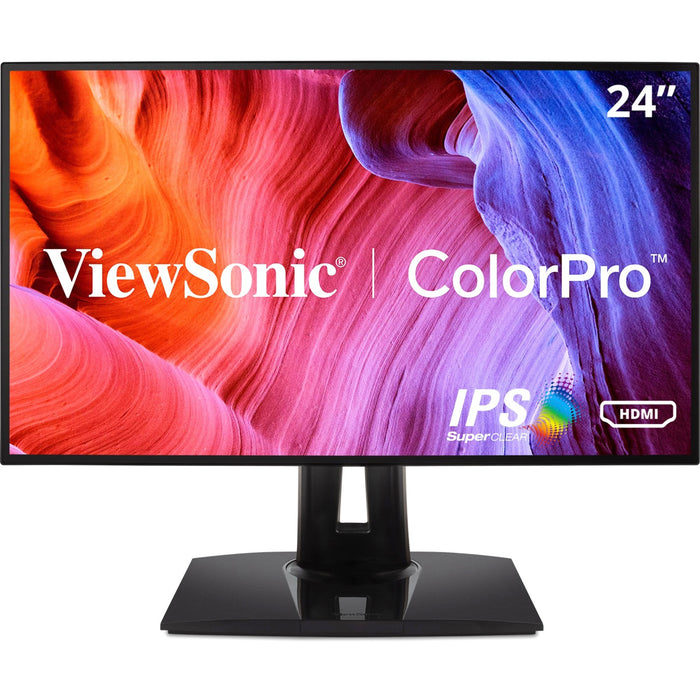 ViewSonic VP2458 24 Inch 60hz IPS 1080p Monitor with Ultra-Thin Bezels, Advanced Ergonomics, HDMI, USB, DisplayPort, VESA, Flicker Free, Blue Light Filter - VEWVP2458
