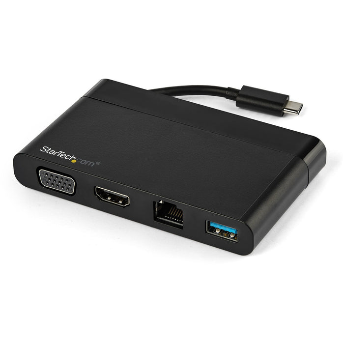 StarTech.com USB C Multiport Adapter with HDMI, VGA, Gb Ethernet & USB - USB C to 4K HDMI or 1080p VGA Adapter Mini Dock Hub - Travel Dock - STCDKT30CHVCM