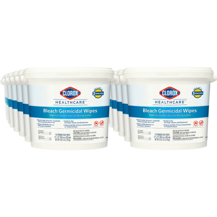 Clorox Healthcare Bleach Germicidal Wipes - CLO30358PL