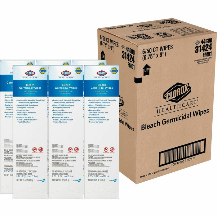 Clorox Healthcare Bleach Germicidal Wipes - CLO31424CT