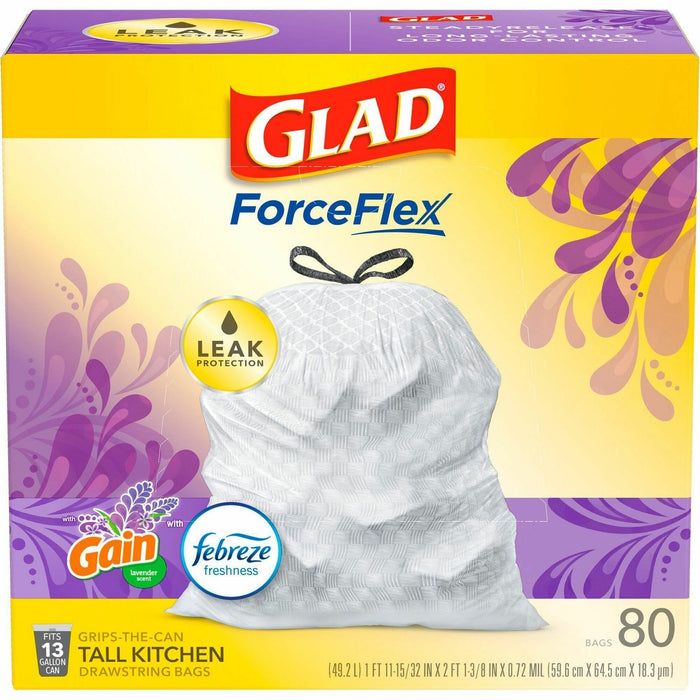 Glad ForceFlex Tall Kitchen Drawstring Trash Bags - CLO78902BD