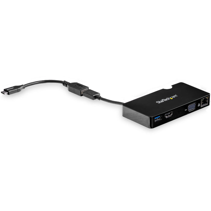 StarTech.com USB 3.0 Multiport Adapter + USB-C to USB-A Cable - Mac & Windows - For USB-A or USB-C laptops - HDMI & VGA - 1x USB-A Port - GbE - STCBNDDKT30CAHV