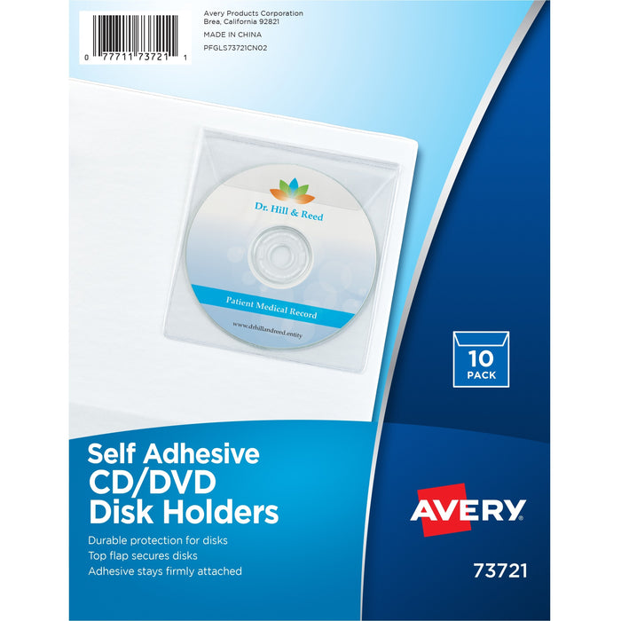 Avery&reg; Vinyl Self-Adhesive Media/CD/DVD Pockets - AVE73721
