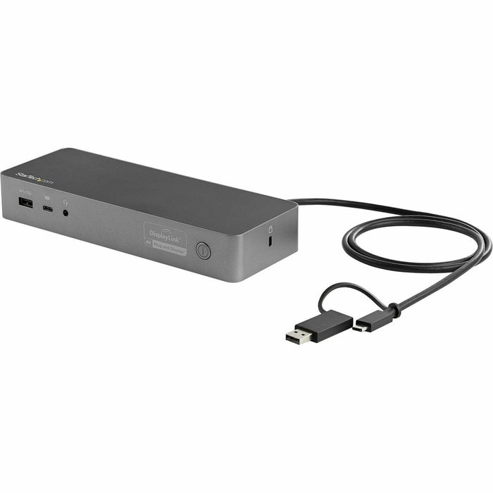 Star Tech.com USB-C & USB-A Dock - Hybrid Universal Laptop Docking Station w/ 100W Power Delivery - Dual Monitor 4K 60Hz HDMI & DisplayPort - STCDK30C2DPEP