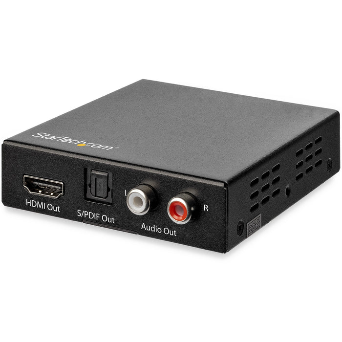 StarTech.com HDMI Audio Extractor with 40K 60Hz - HDMI Audio De-embedder - HDR - Toslink Optical Audio - Dual RCA Audio - HDMI 2.0 - STCHD202A