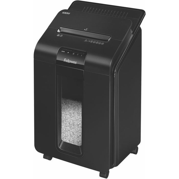 Fellowes&reg; AutoMax&trade; 100M Micro-Cut Commercial Office Auto Feed 2-in-paper shredder with 100-Sheet Capacity - FEL4629001