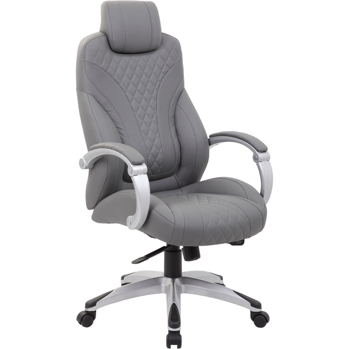 Boss Hinged Arm Executive Chair With Synchro-Tilt, Grey - BOPB8871GY