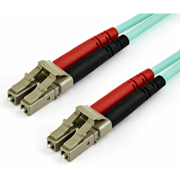 StarTech.com 7m (22ft) LC/UPC to LC/UPC OM4 Multimode Fiber Optic Cable, 50/125?m LOMMF/VCSEL Zipcord Fiber, 100G, LSZH Fiber Patch Cord - STC450FBLCLC7