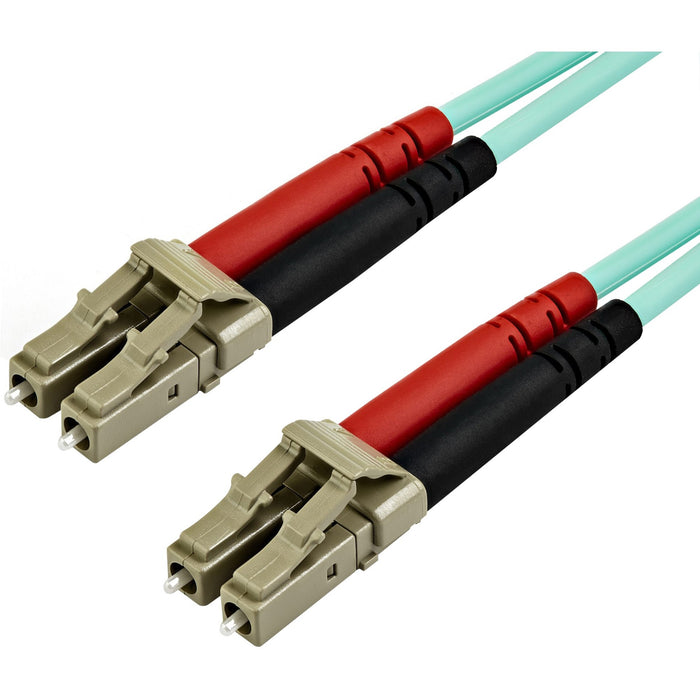 StarTech.com 7m (22ft) LC/UPC to LC/UPC OM3 Multimode Fiber Optic Cable, Full Duplex Zipcord Fiber, 100Gbps, LOMMF, LSZH Fiber Patch Cord - STCA50FBLCLC7