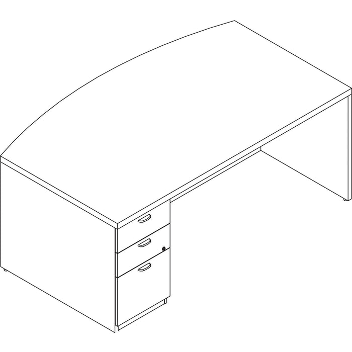 Lacasse Concept 70 Left Pedestal Bow Front Desk - LAS72DUF4272SAX