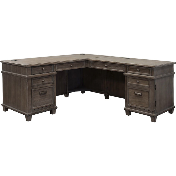 Martin Carson L Desk with Right Return, Pencil, Utility and File Drawers - MRTIMCA684RRR
