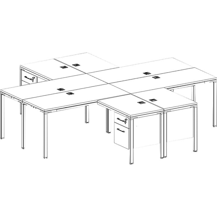 Boss 4 - L Shaped Desk Units, 4 Pedestals - BOPSGSD019102