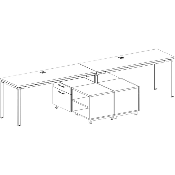 Boss 2 Desks Side by Side with 2 Cabinets - BOPSGSD007101