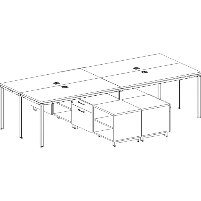 Boss 4 Desks with 4 Cabinets - BOPSGSD017102