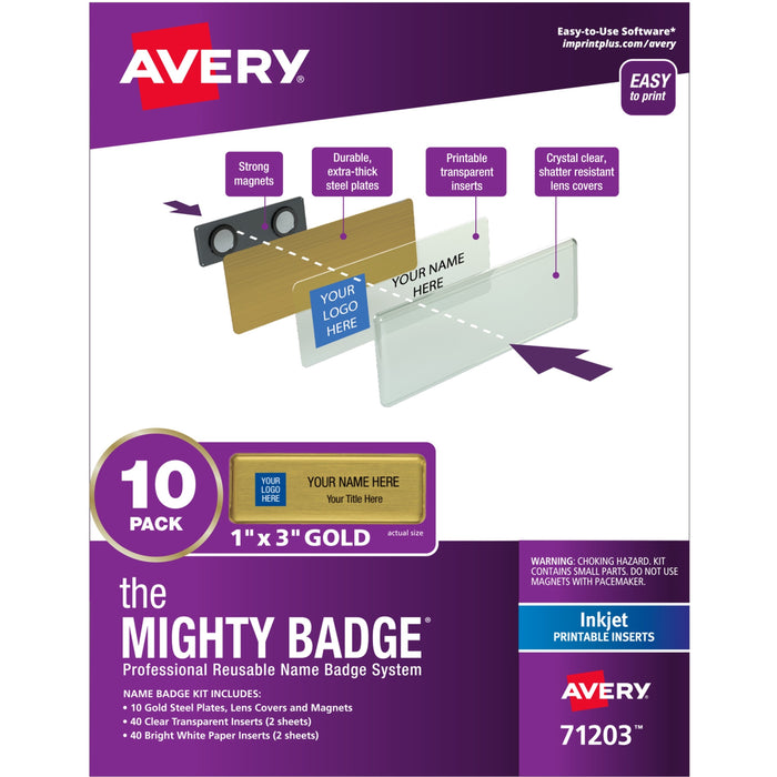The Mighty Badge&reg; Mighty Badge Professional Reusable Name Badge System - AVE71203